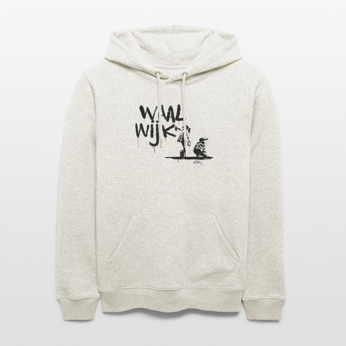 Boefjes Waalwijk.Uniseks bio-hoodie. - beige gemêleerd