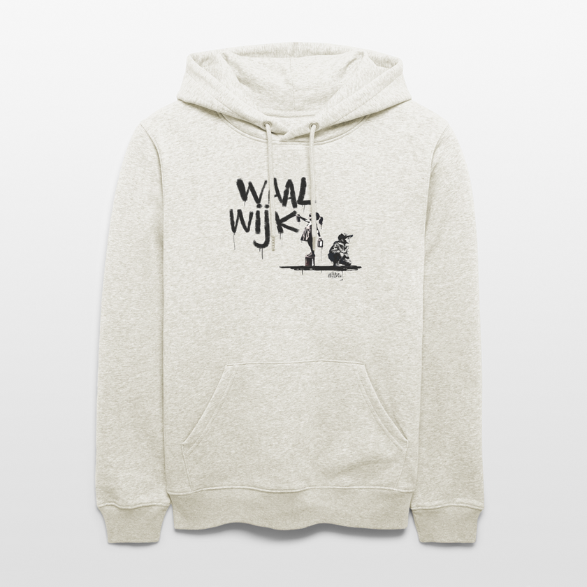 Boefjes Waalwijk.Uniseks bio-hoodie. - beige gemêleerd