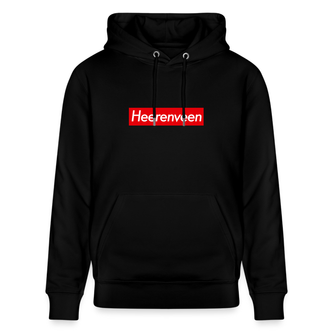 Heerenveen hoodie. Uniseks bio-hoodie. - zwart