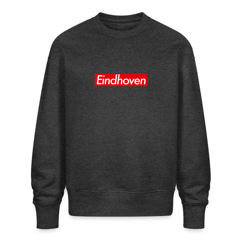 Eindhoven trui . Uniseks oversize bio-sweater. - donkergrijs gemêleerd