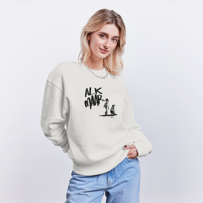 Boefjes Alkmaar. Uniseks oversize bio-sweater. - OFF WHITE