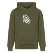 Witte letters Twente trui. Uniseks bio-hoodie. - kakigroen