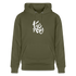 Witte letters Twente trui. Uniseks bio-hoodie. - kakigroen