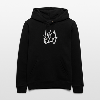 Witte letters Almelo trui. Uniseks bio-hoodie. - zwart