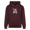 Witte letters Heerenveen trui. Uniseks bio-hoodie. - maroon