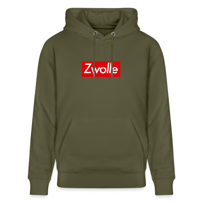 Zwolle hoodie. Uniseks bio-hoodie. - kakigroen