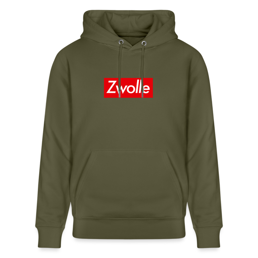 Zwolle hoodie. Uniseks bio-hoodie. - kakigroen