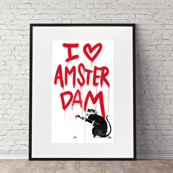 I love Amsterdam streetart rat. AAN TE PASSEN - Hans Breuker