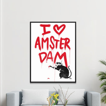 I love Amsterdam streetart rat. AAN TE PASSEN - Hans Breuker